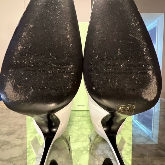 🔥Off-White c/o Virgil Abloh SZ 36 White Leather Zip Tie Pointed Toe Bootie Used - Picture 10 of 16